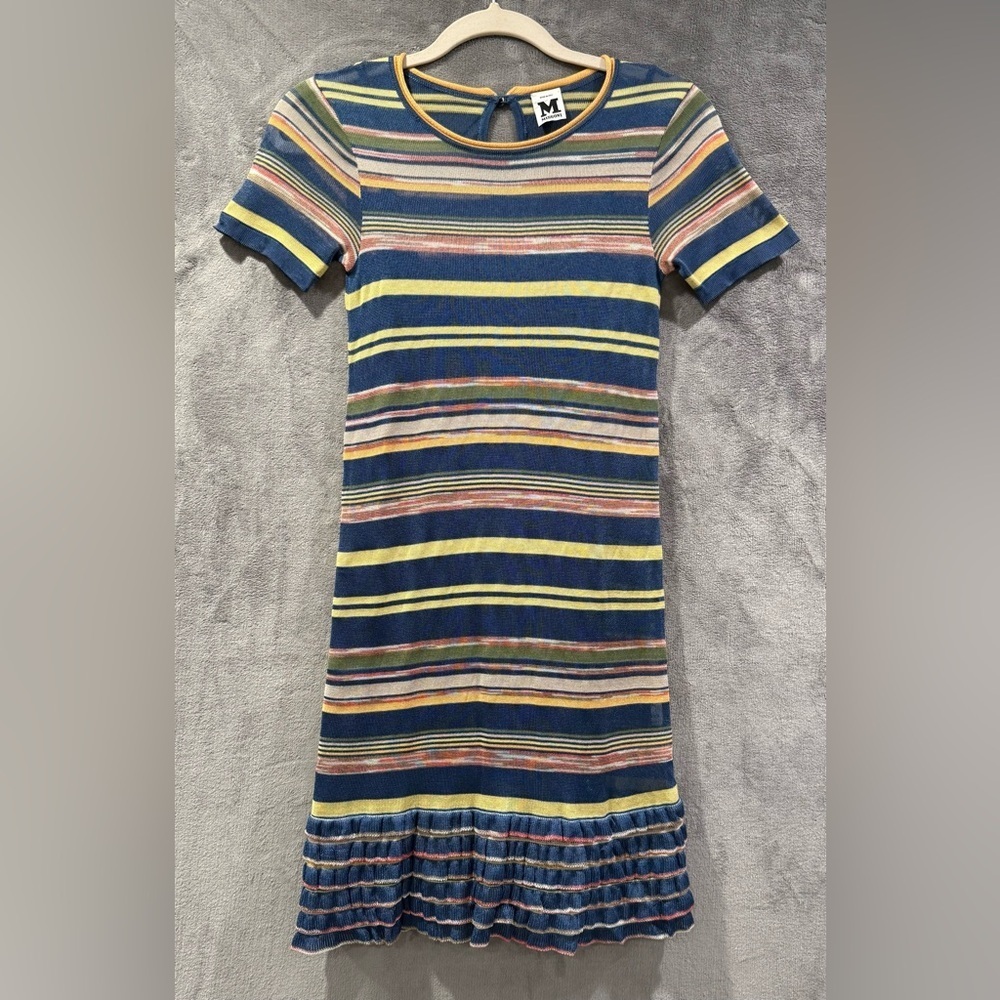 Missoni Designer Italy Made Luxury Crochet Knit Dress Womens 36 Boho Festival